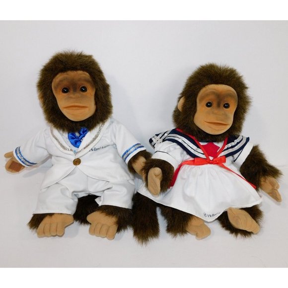 Hosung Other - Set 2 VTG Holland America Cruise Line 14" Hosung Monkey Chimp Puppet Sailor